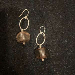 Silpada Ebony Wood Sterling Silver Earrings